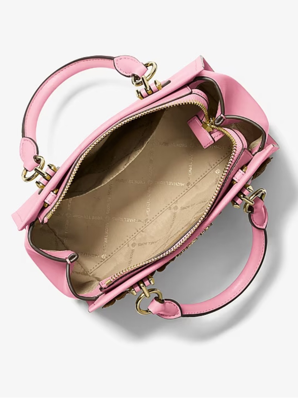 MICHAEL KORS Marilyn Small Floral Embellished Satchel Carnation - Picture 4 of 13